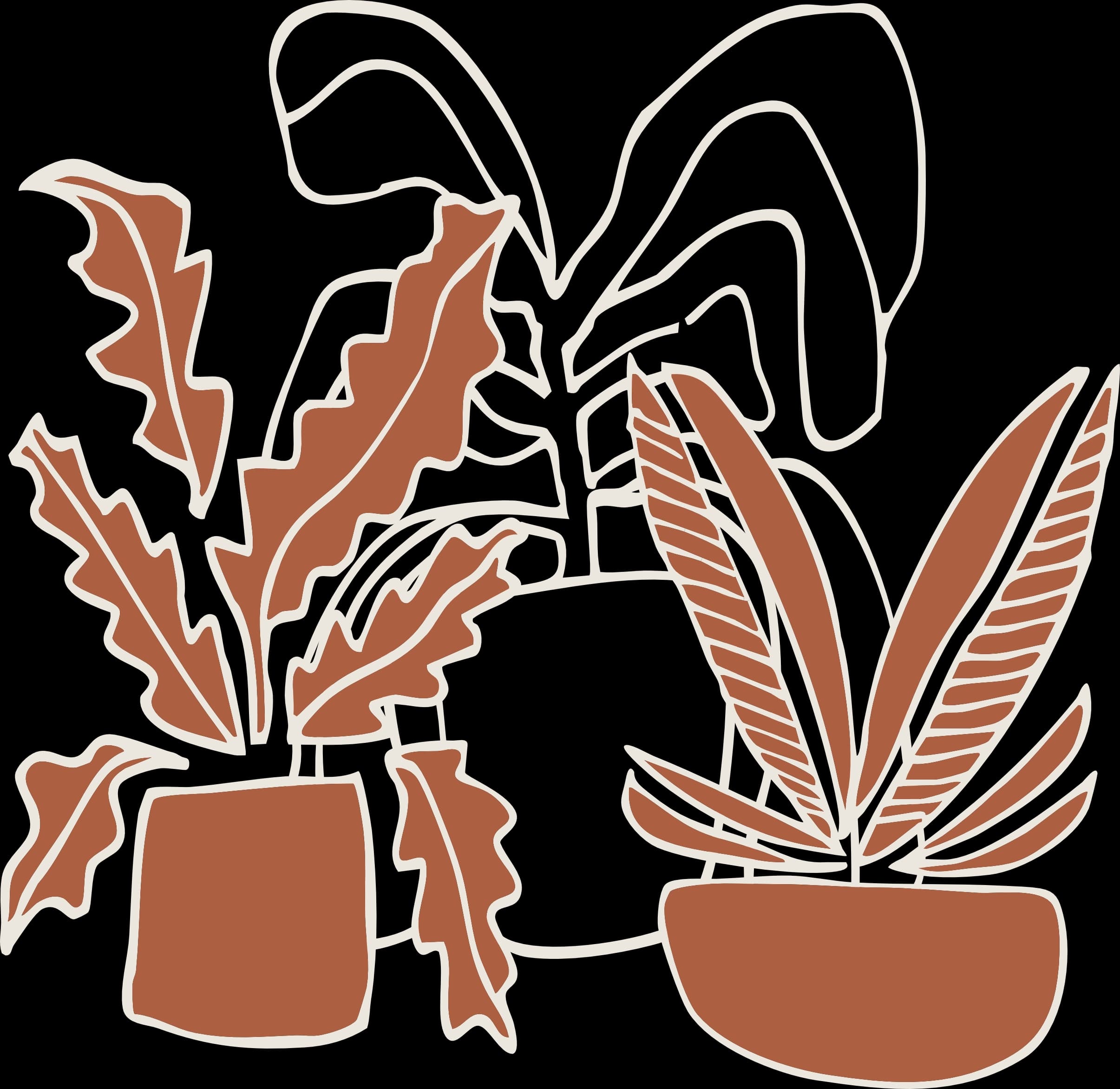 Decorative botanical outline illustration.